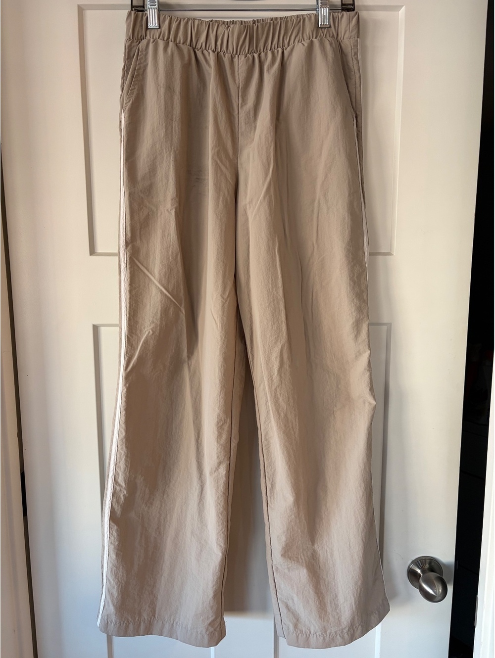 Cotton Candy LA Wide Leg Pants — Khaki, Size M